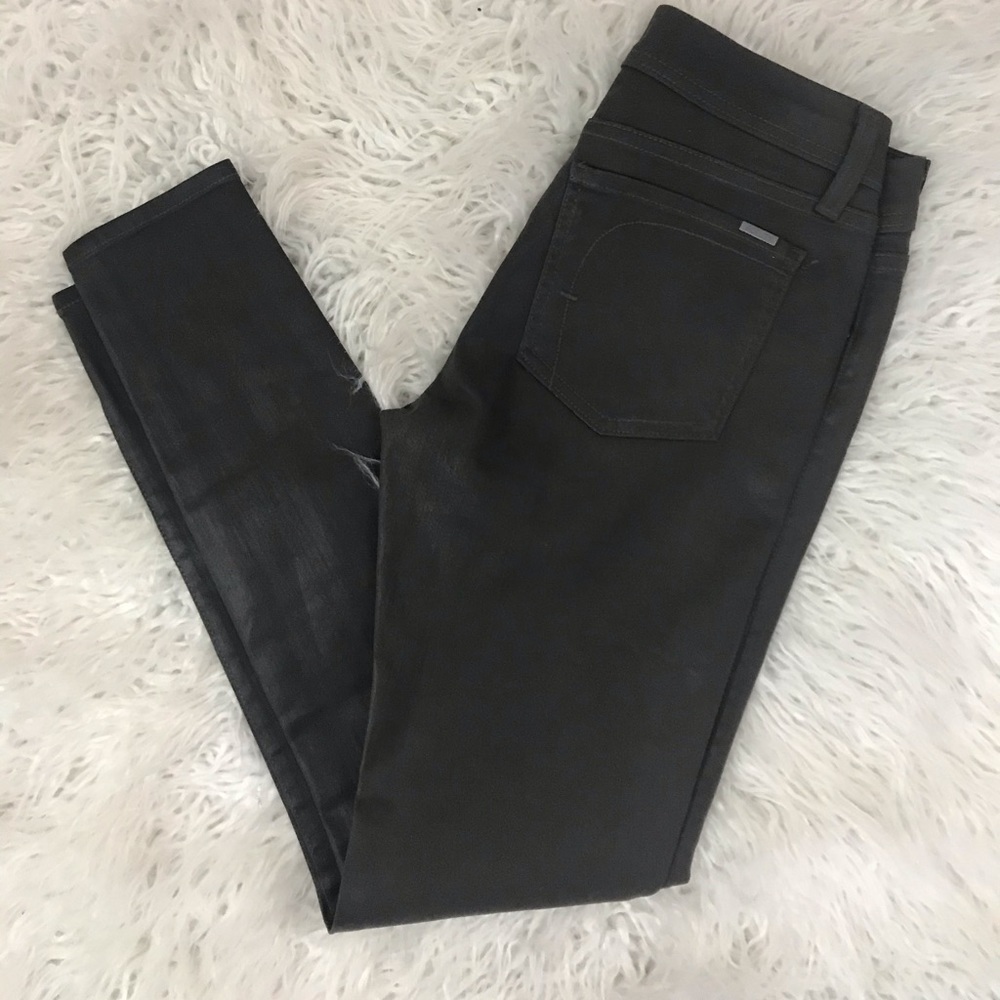 Fidelity Gray Mila Slick Coated Jeans Size 27